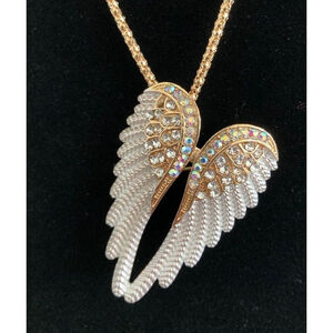 White Wings pendant/brooch necklace